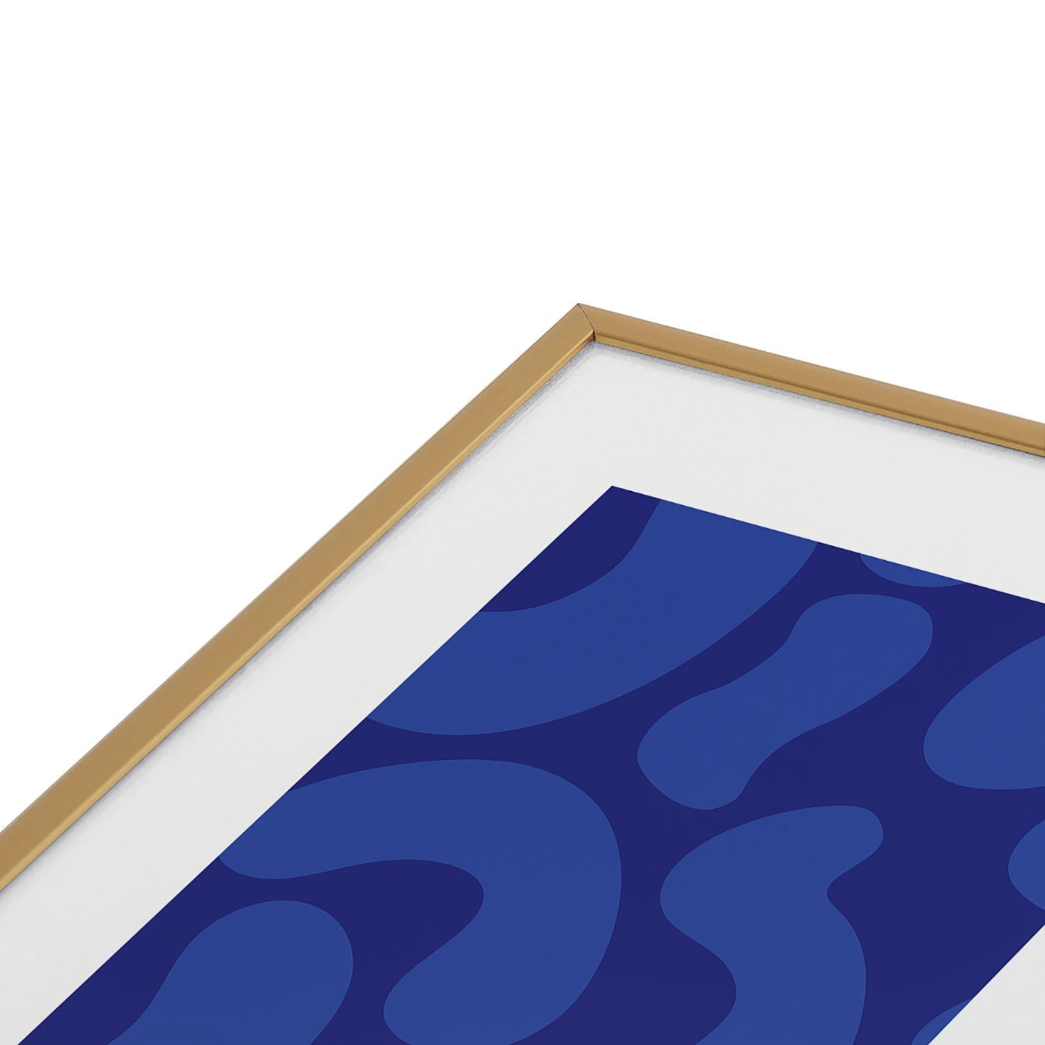 Camilla Foss Blue Pebble Metal Framed Art Print