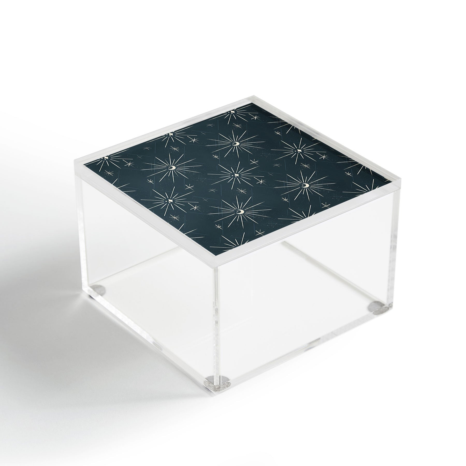 Little Om Pattern Little Moon navy Acrylic Box