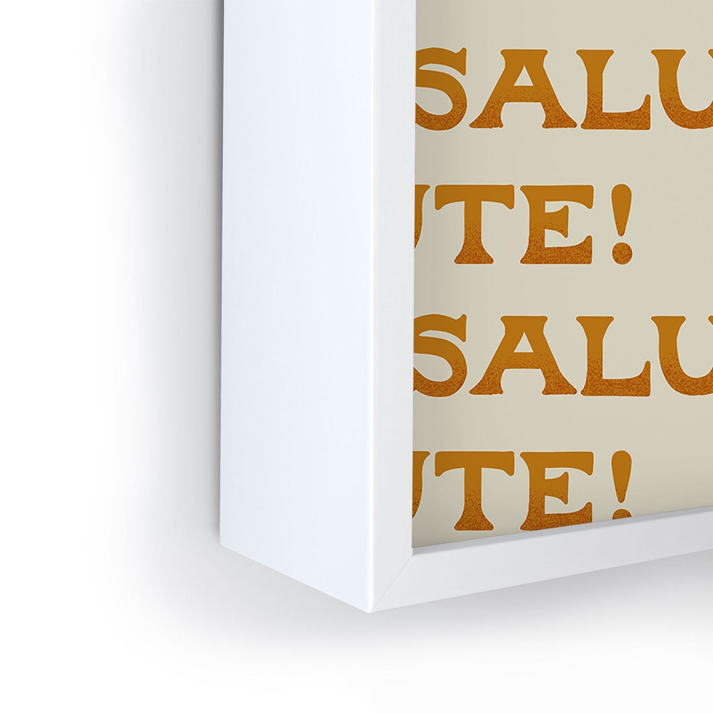 Jessica Molina Salute Gold Pattern on Cream Framed Mini Art Print