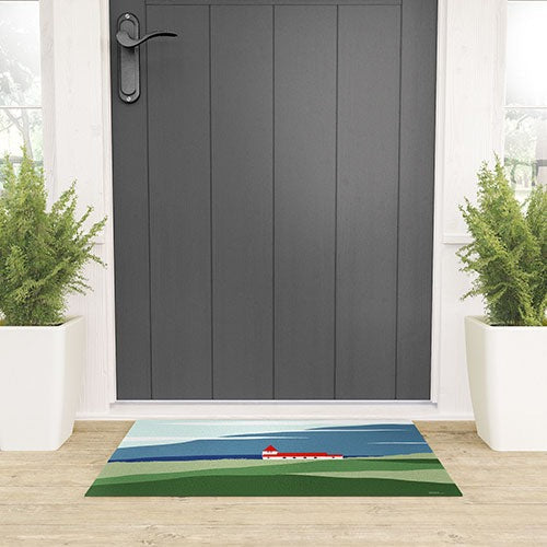 Valeria Frustaci Red roof in Iceland Welcome Mat