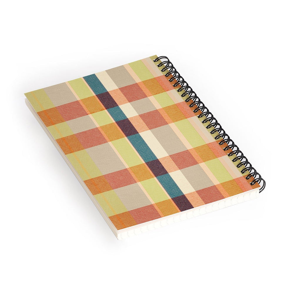 Marta Barragan Camarasa Retro Picnic Plaid Warm Tones Spiral Notebook