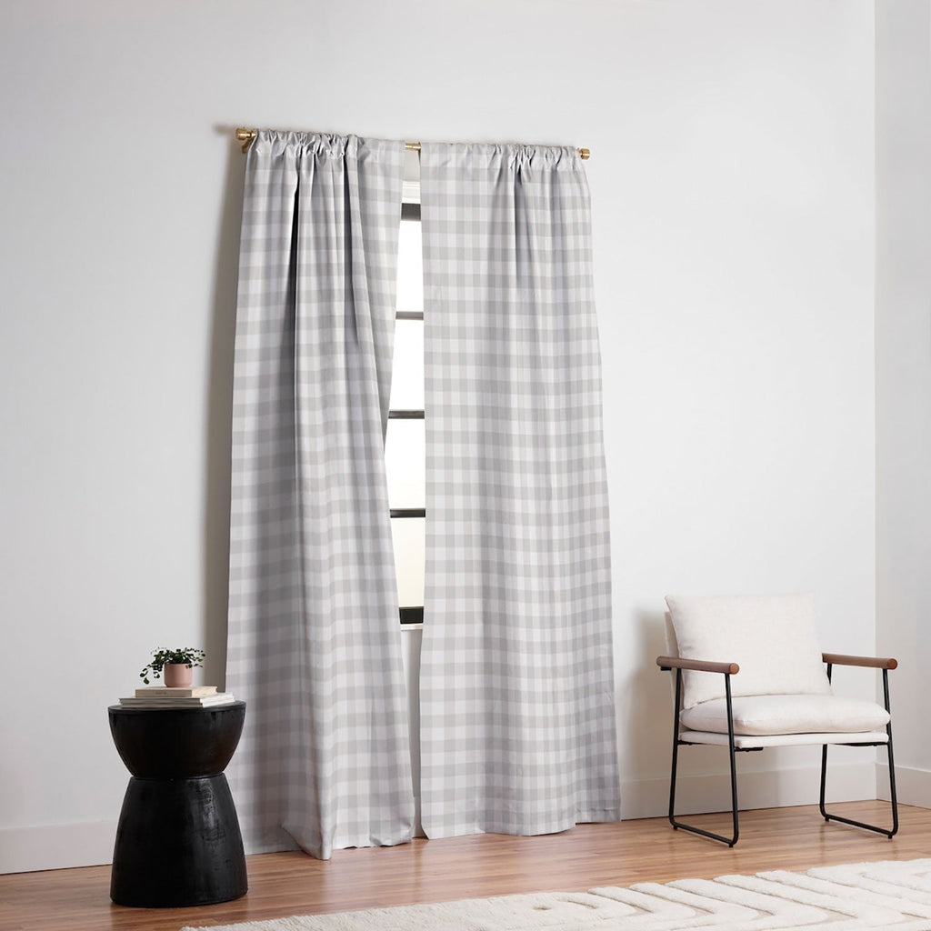 Colour Poems Gingham Plaid Pattern Cloud White Blackout Non Repeat