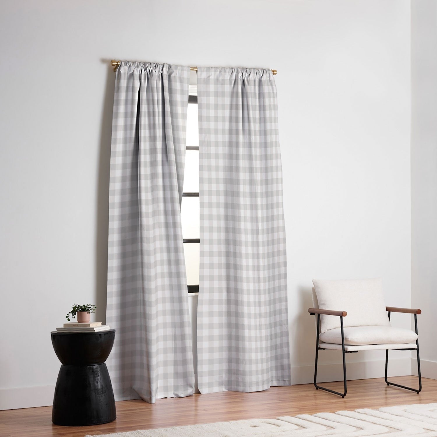 Colour Poems Gingham Plaid Pattern Cloud White Blackout Non Repeat