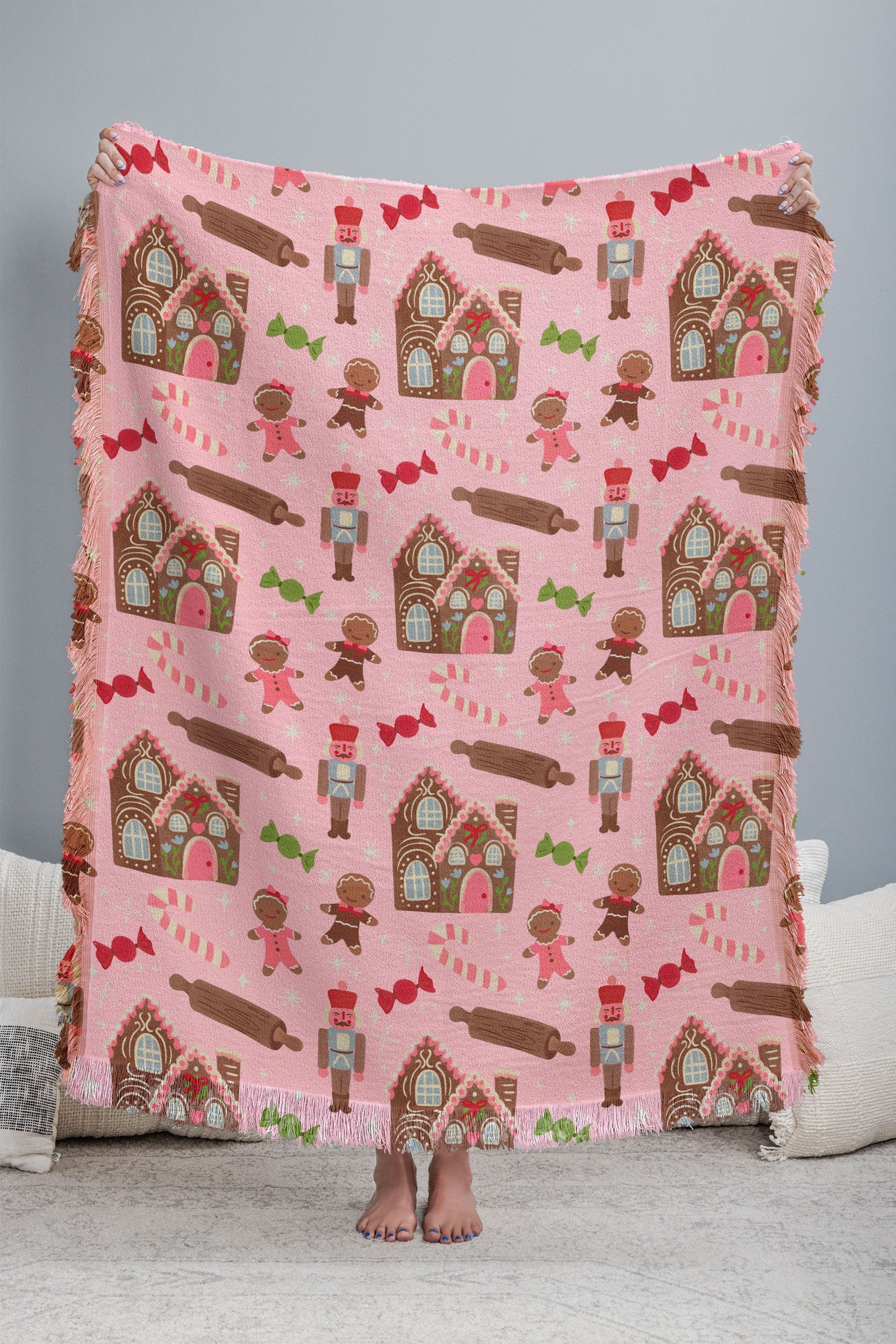 carriecantwell Sweet Christmas Holidays Throw Blanket