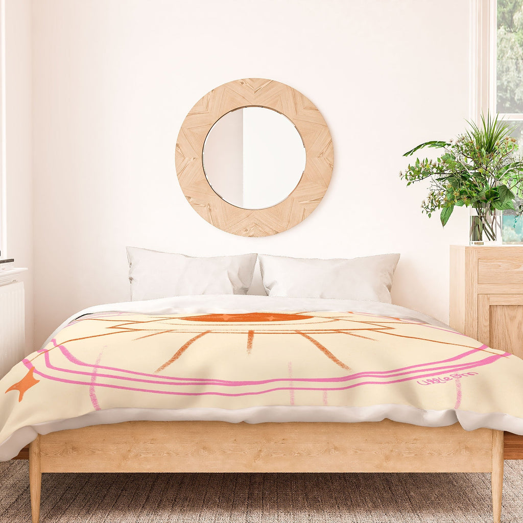 Little Om Celestial Eye cream Duvet Cover