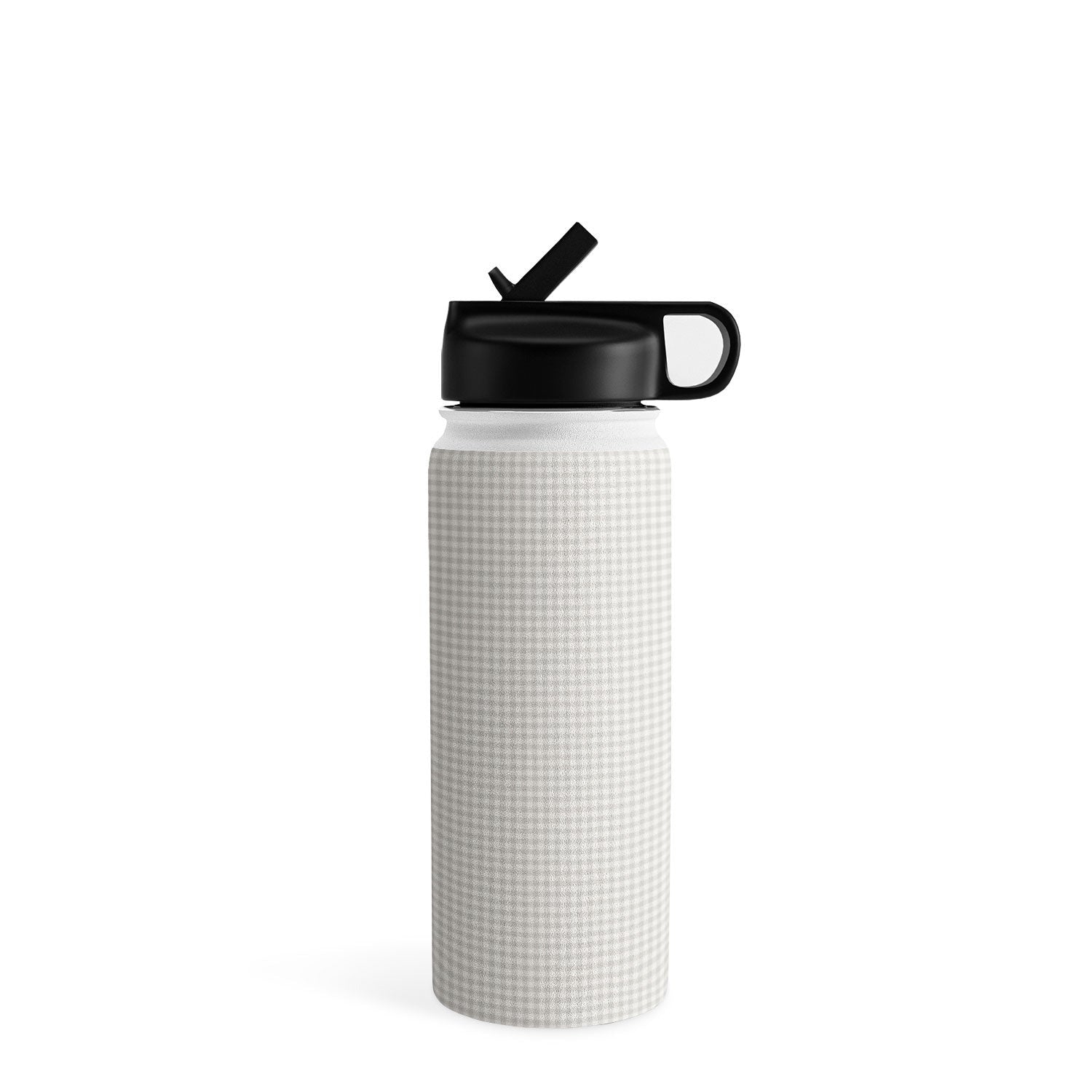 Colour Poems Gingham Plaid Pattern Cloud White Water Bottle