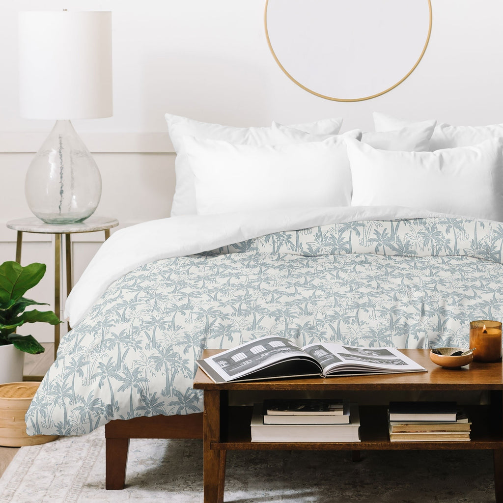 CoastL Studio Palm Forest Coastal Blue Duvet Cover