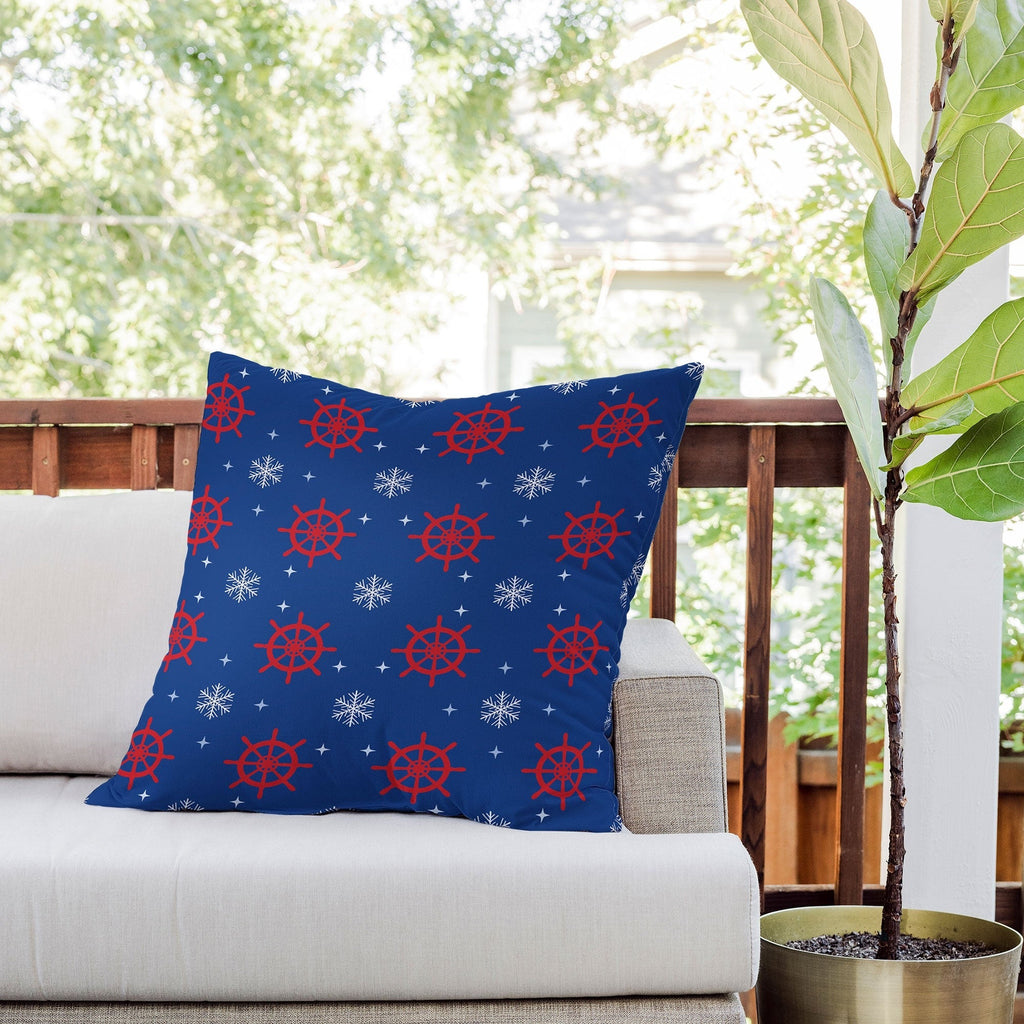 Design by Spark Holiday Helms and Snowflakes Outdoor Throw Pillow
