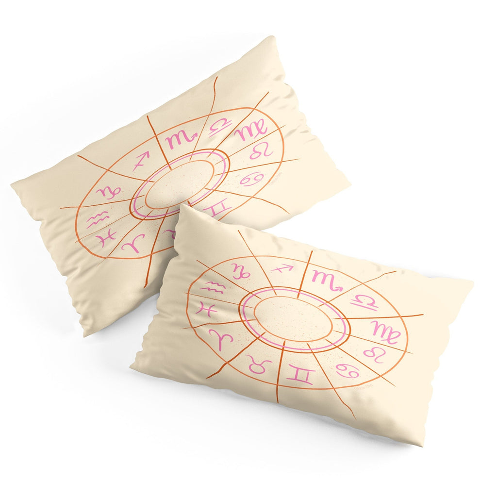 Little Om Zodiac Signs cream Pillow Shams