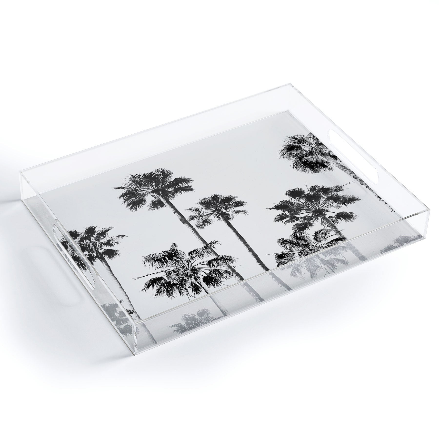 Gal Design Black And White Palms Acrylic Tray