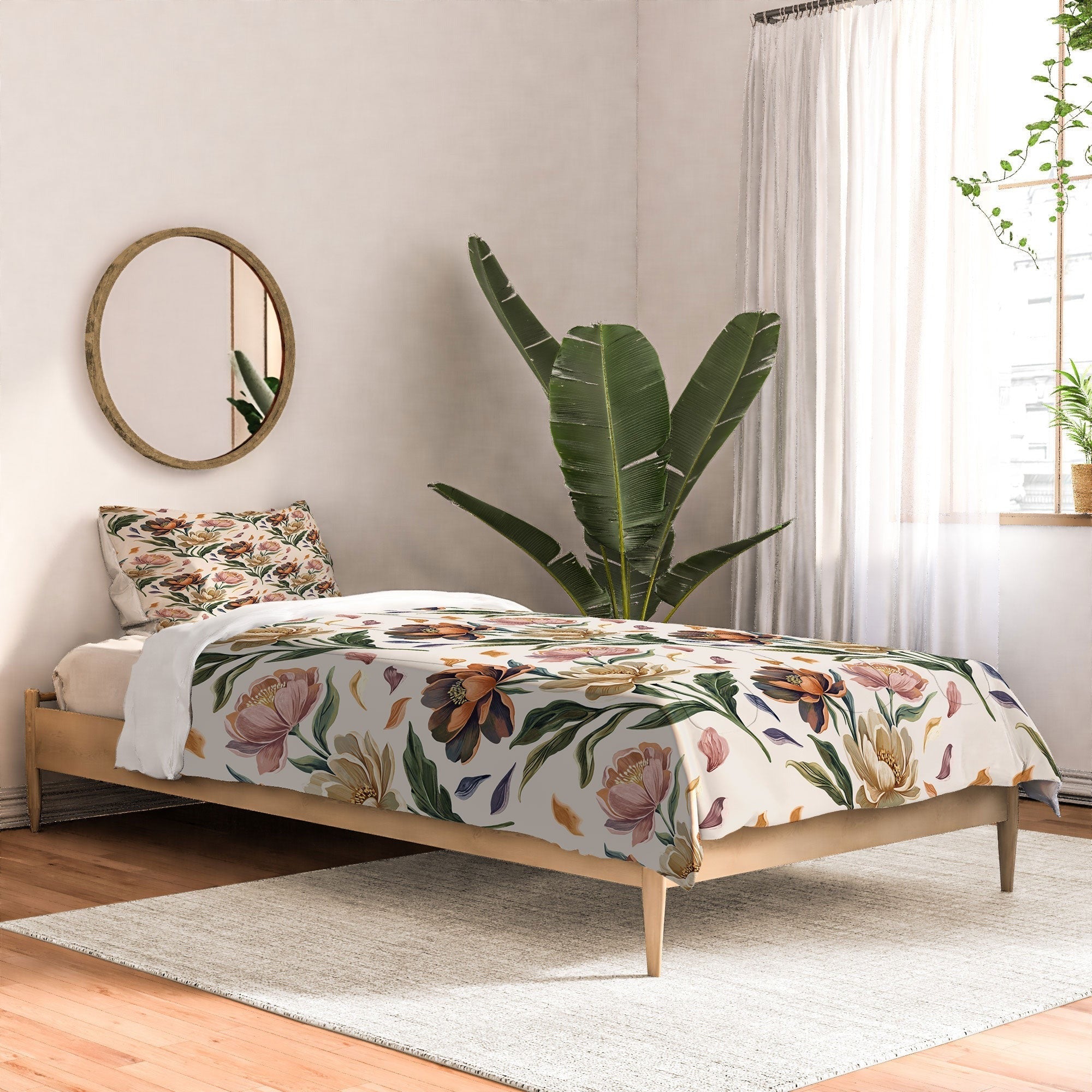 Marta Barragan Camarasa Hand Painted Peony Florals Comforter