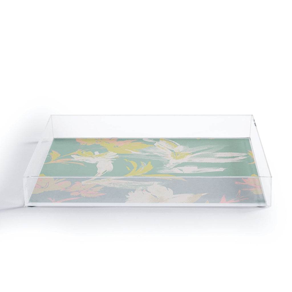 Gabriela Fuente Emma Floral Mint Acrylic Tray