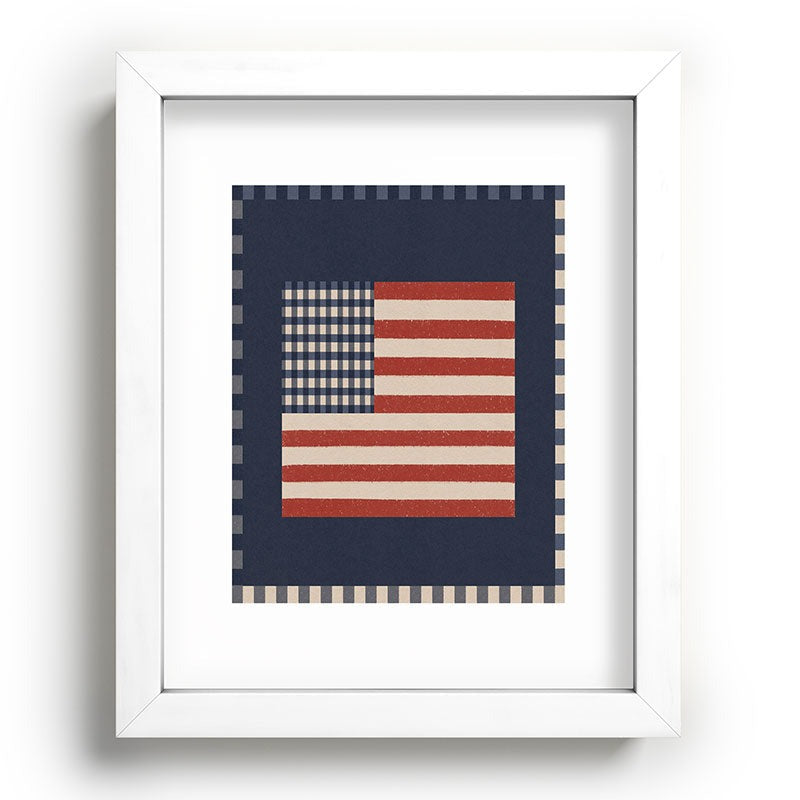 DENY Designs Gingham Flag Recessed Framing Rectangle