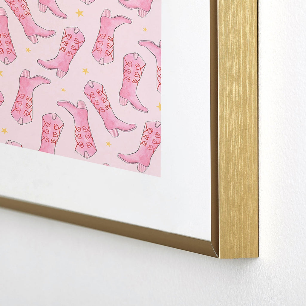 Love_Ryming Stars and Boots Metal Framed Art Print