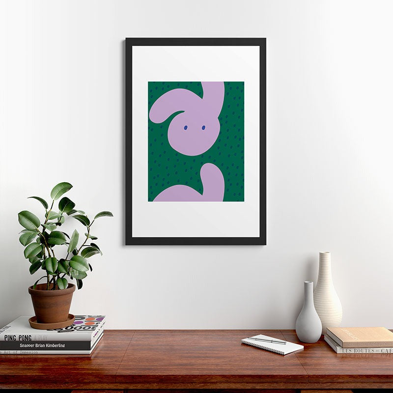 Camilla Foss Pebbles and Rabbit Framed Art Print