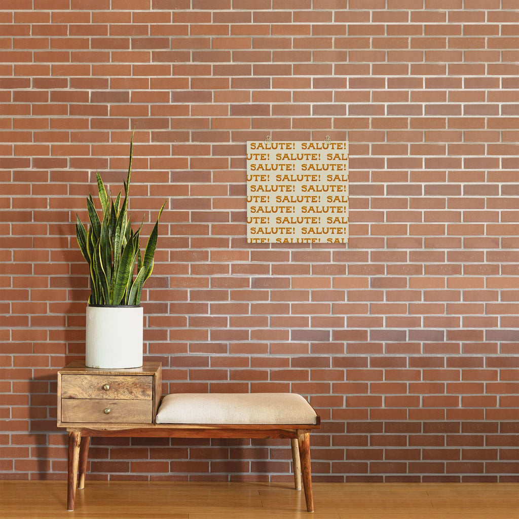 Jessica Molina Salute Gold Pattern on Cream Art Print
