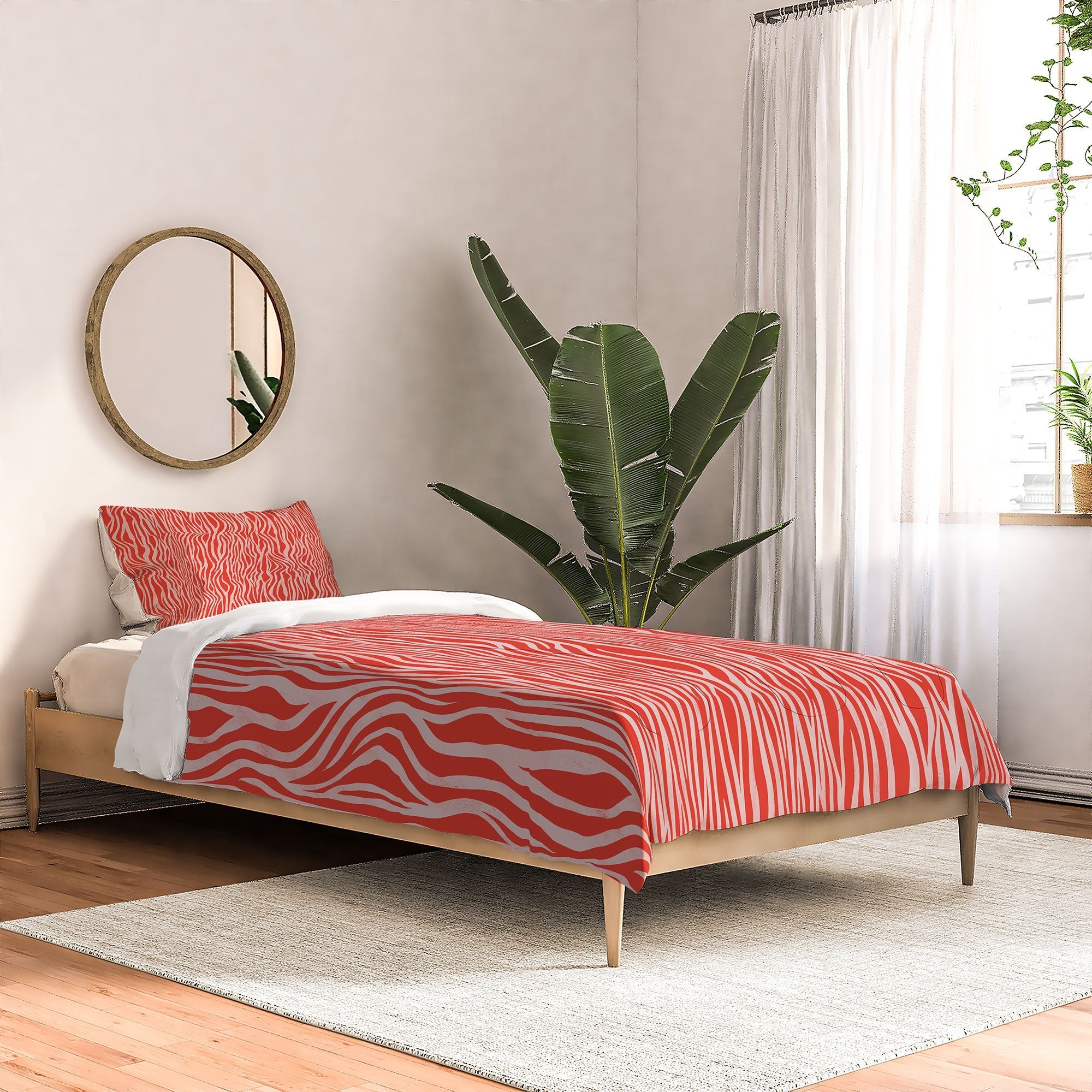 Avenie BR Red Zebra Stripe Comforter