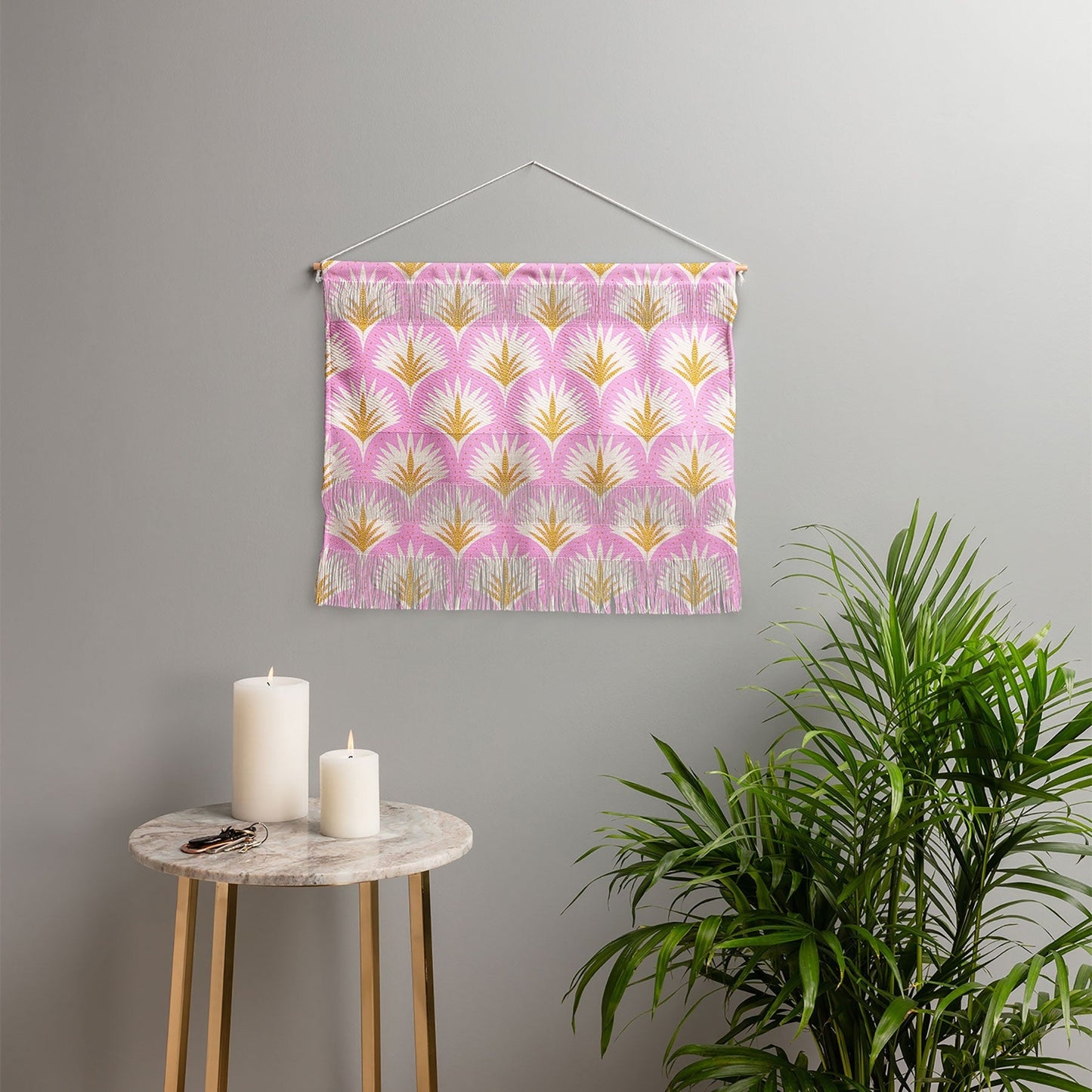 Jennifer Labre Pink Palmetto Wall Hanging Landscape