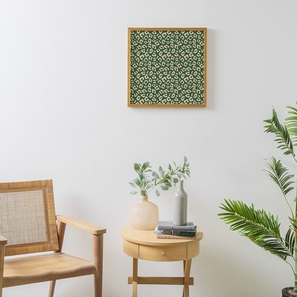 Avenie BR Cheetah Print In Green Framed Wall Art