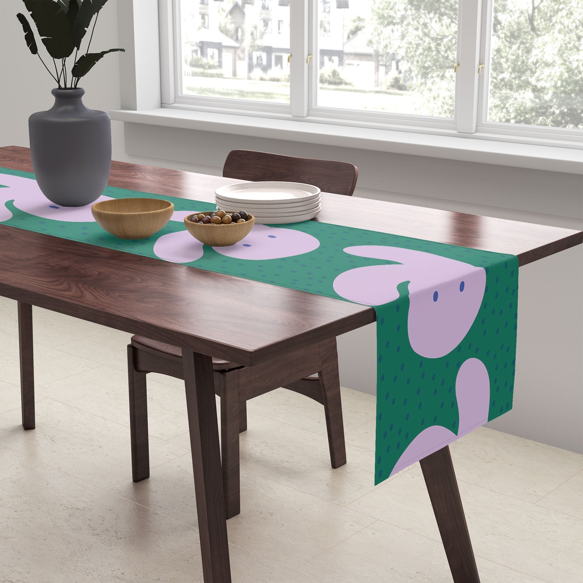 Camilla Foss Pebbles and Rabbit Table Runner
