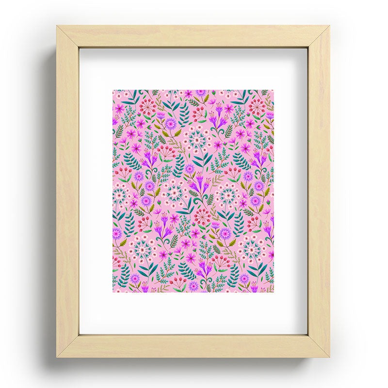 Pimlada Phuapradit Ditsy Purple Floral Half Drop Recessed Framing Rectangle