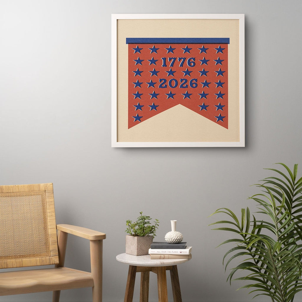 DENY Designs Star Banner Framed Wall Art