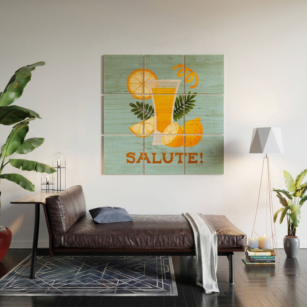 Jessica Molina Limoncello Cocktail Wood Wall Mural
