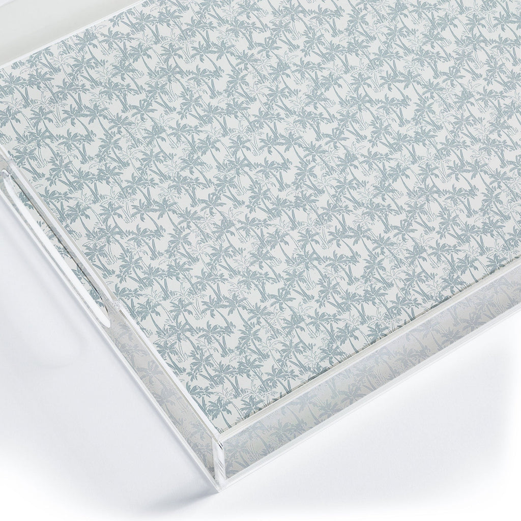 CoastL Studio Palm Forest Coastal Blue Acrylic Tray