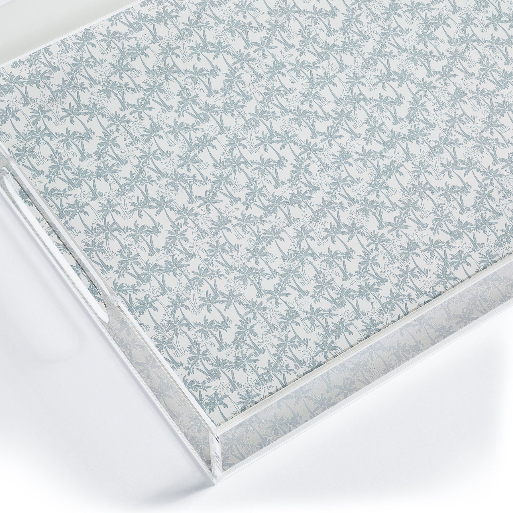 CoastL Studio Palm Forest Coastal Blue Acrylic Tray