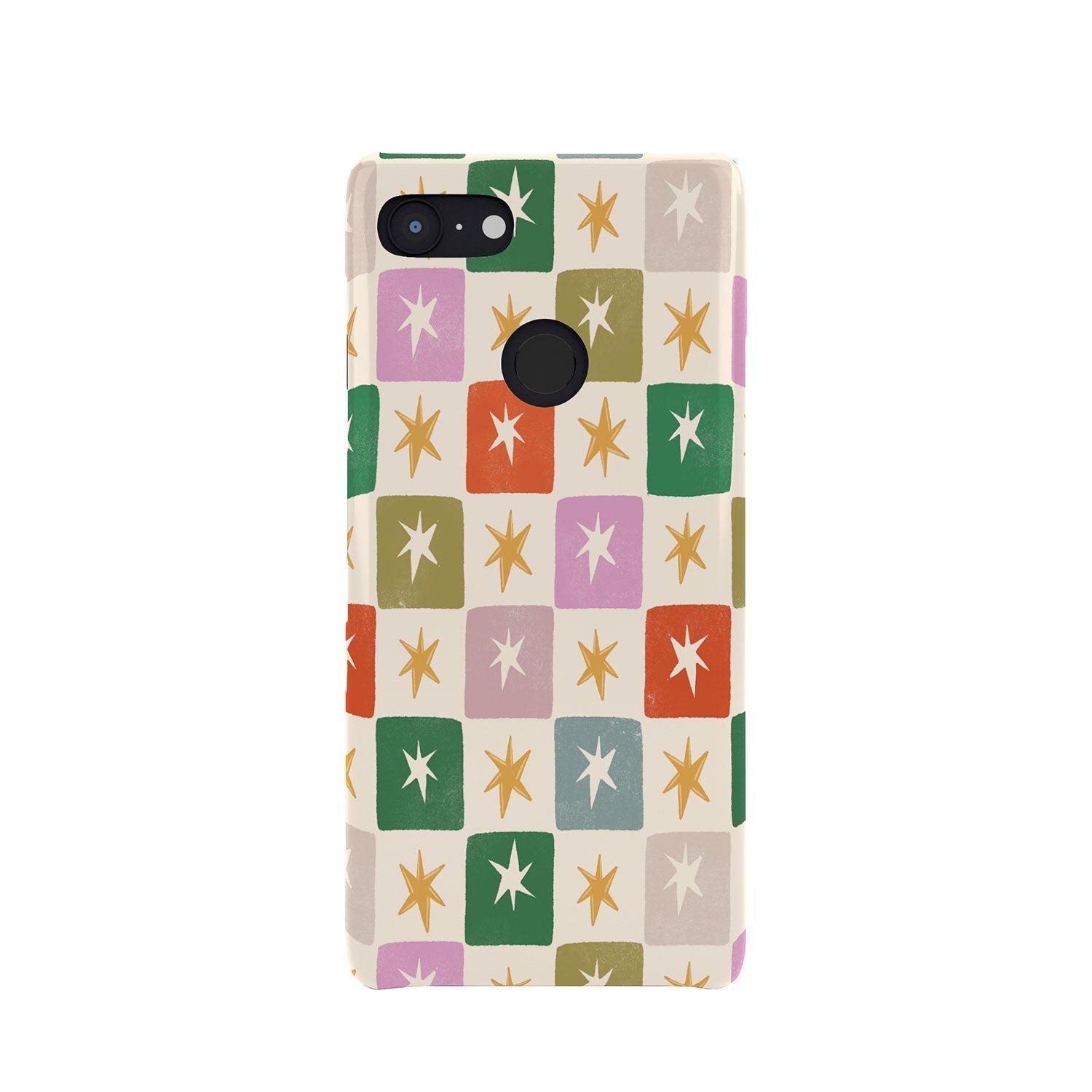 LouBruzzoni Retro Star Block Pattern Phone Case