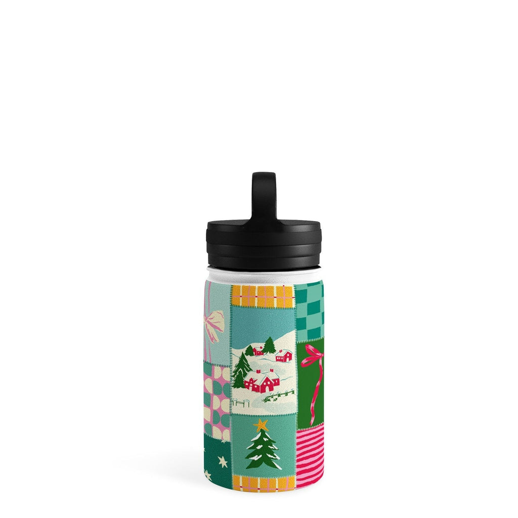 LouBruzzoni Cozy Christmas Patchwork Water Bottle