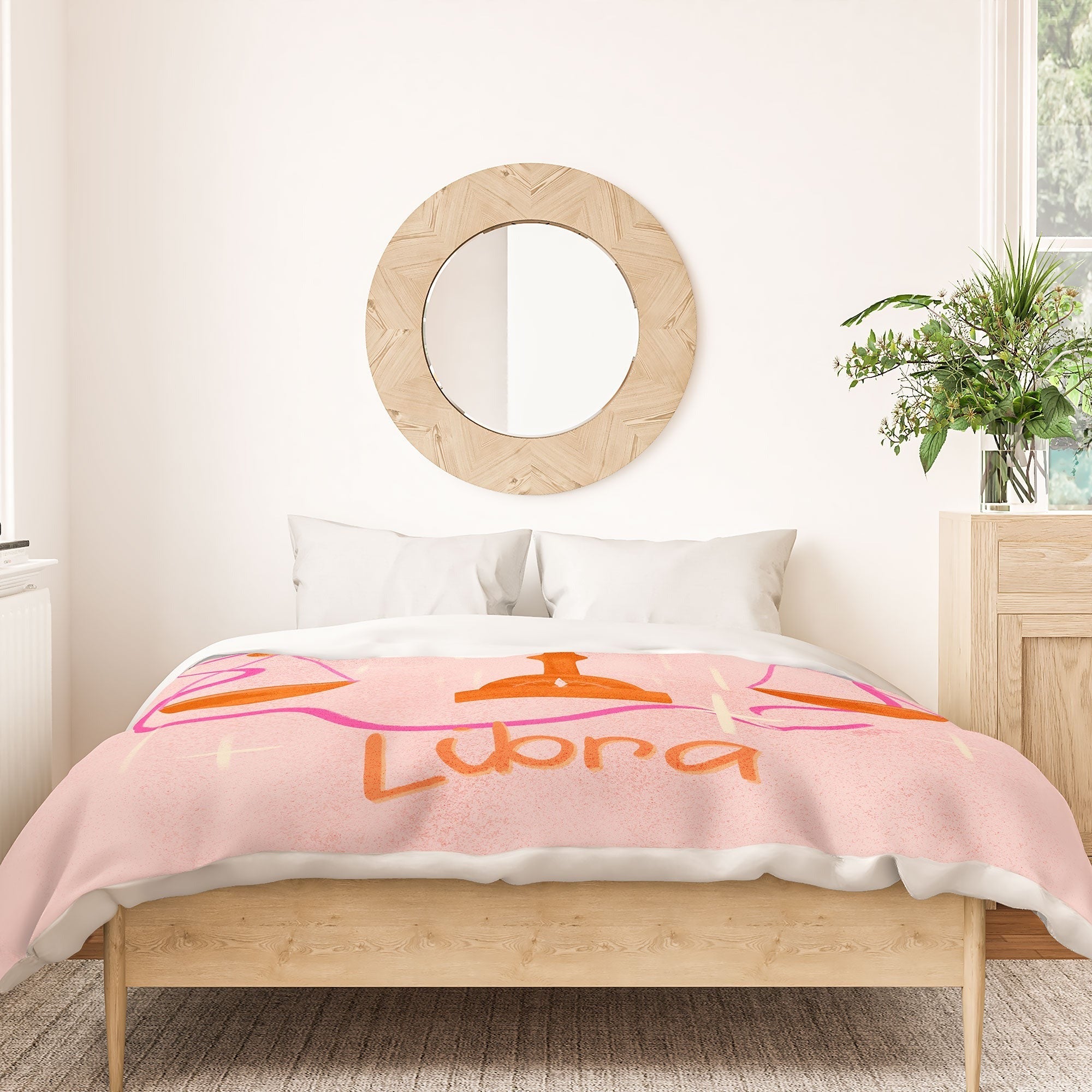 Little Om Zodiac Signs Libra Duvet Cover