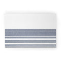 Kierkegaard Design Studio organic stripes naut navy blue and white Welcome Mat