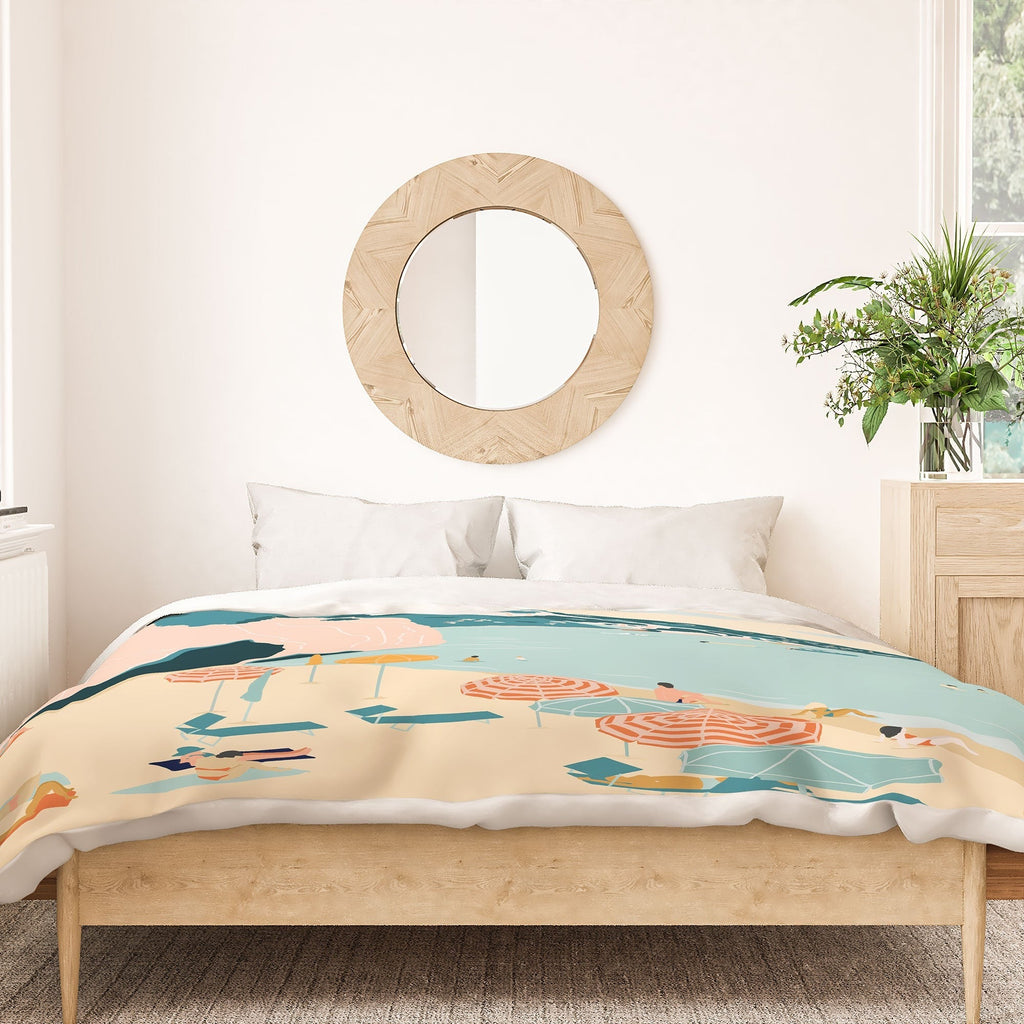 Valeria Frustaci Beach of Positano in Italy Duvet Cover