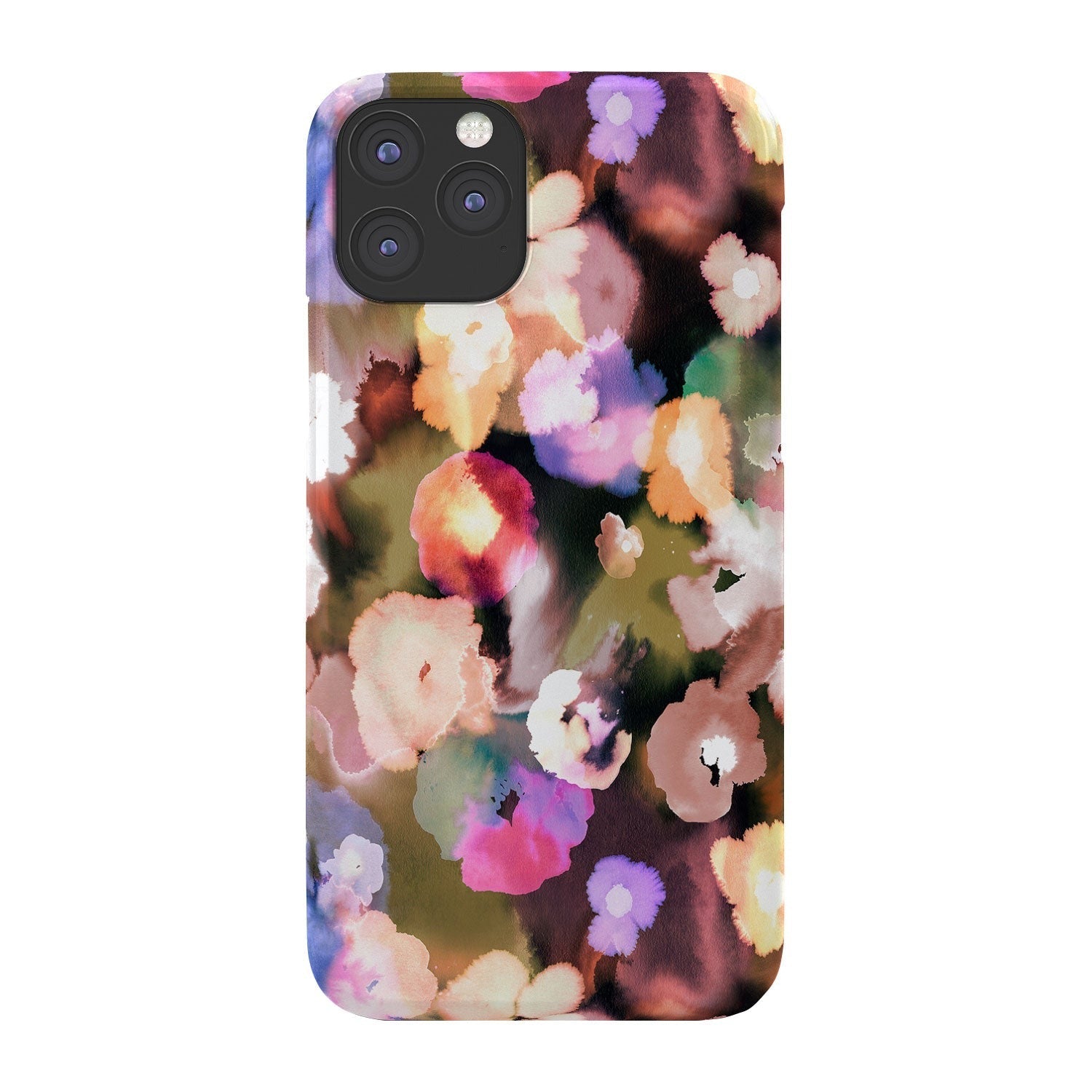 Ninola Design Botanic Retreat Ombre Abstract Watercolor Flowers Pink gold Phone Case