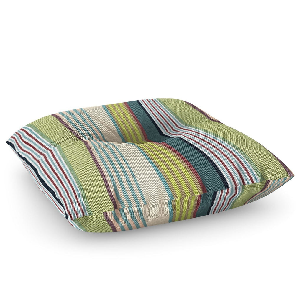 Marta Barragan Camarasa Colorful Stripe Delight Floor Pillow Square