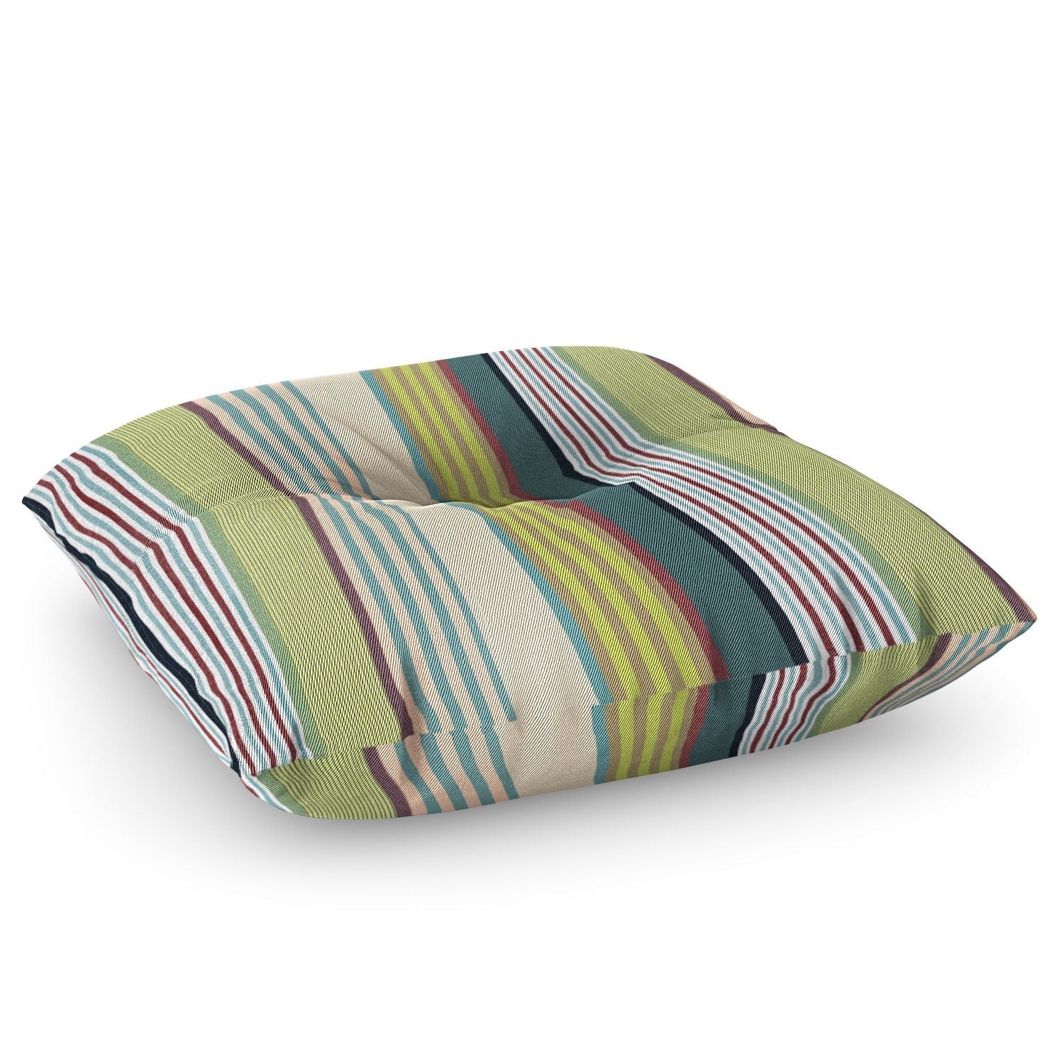 Marta Barragan Camarasa Colorful Stripe Delight Floor Pillow Square