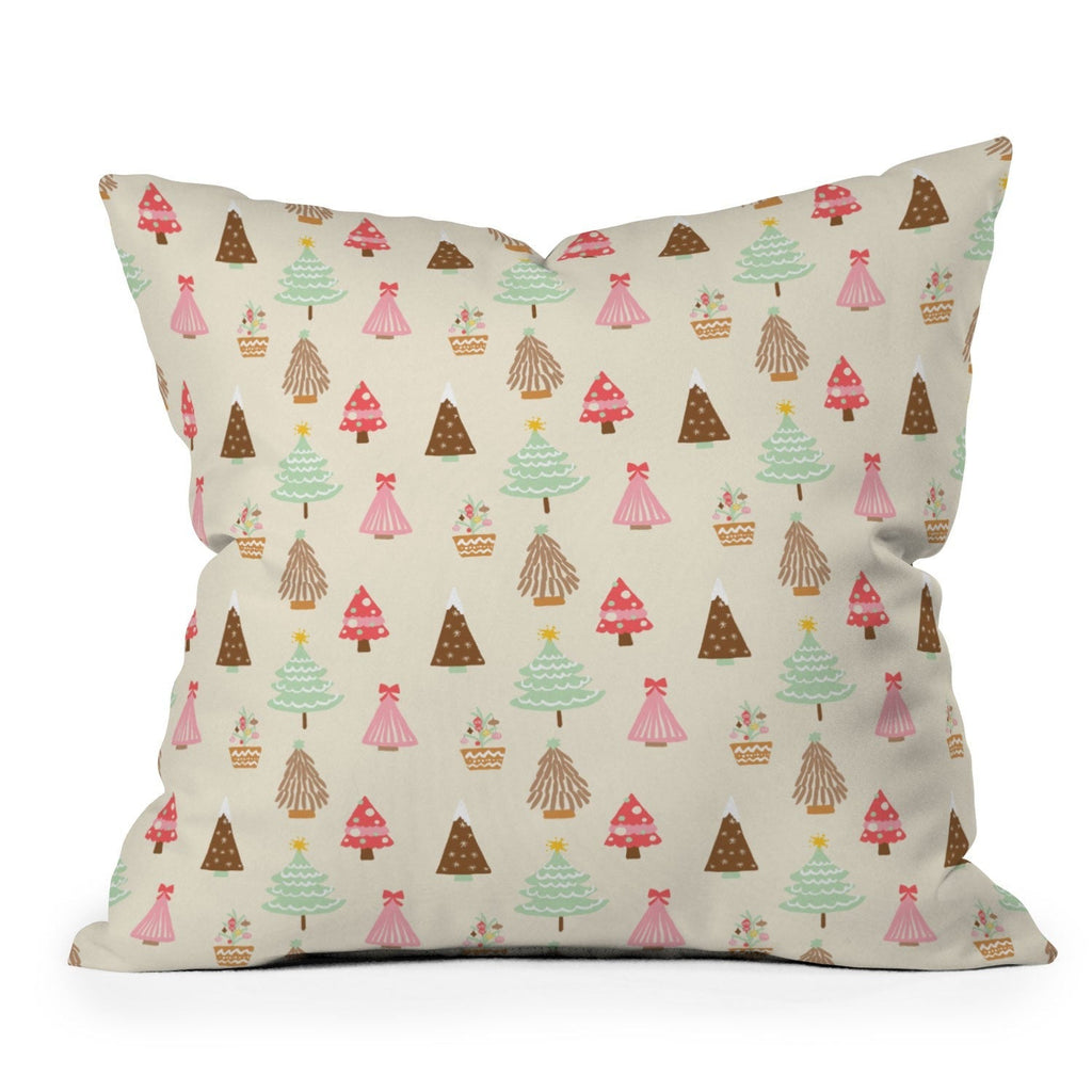 Design by Spark Christmas Tree Delight Outdoor Throw Pillow