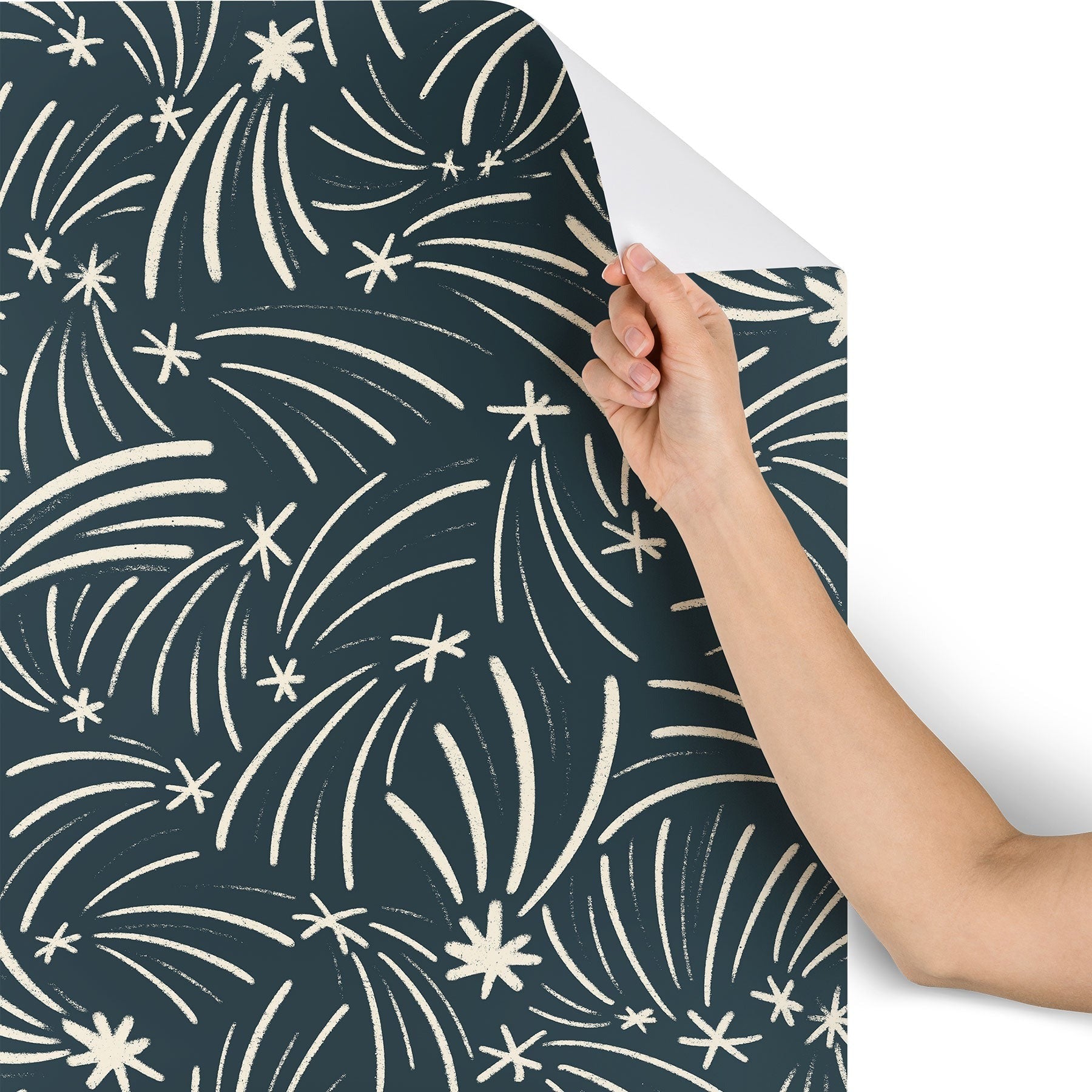 Little Om Pattern Shooting Stars blue Wallpaper