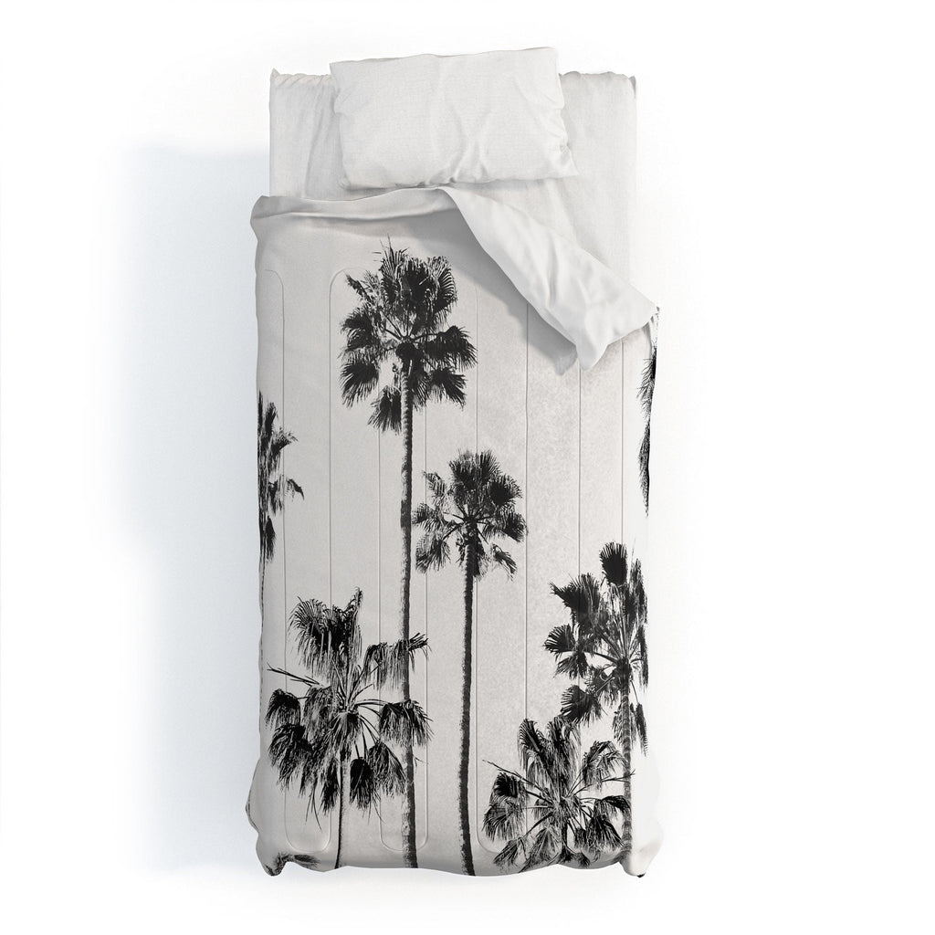 Gal Design Black And White Palms Comforter