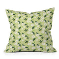 Design by Spark Matcha Tea Florals Outdoor Throw Pillow