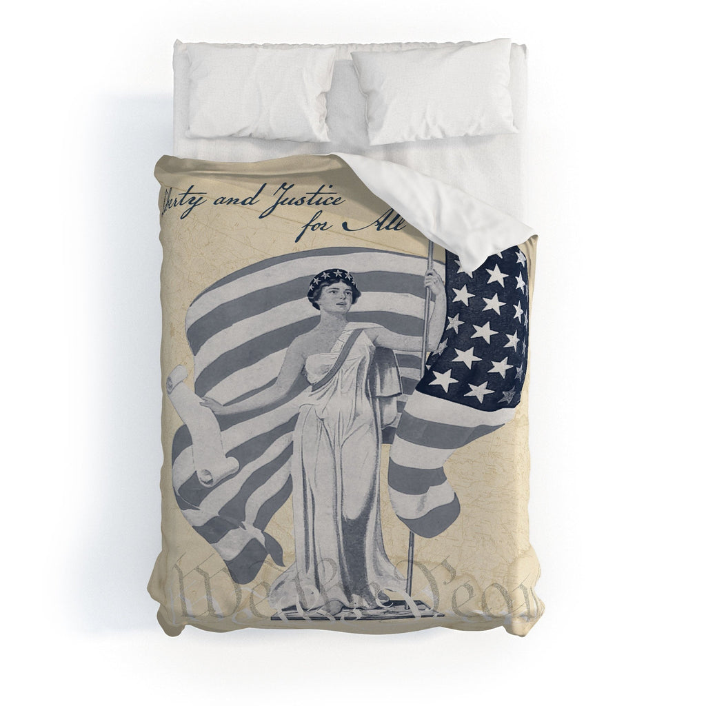 DENY Designs Liberty and Justice Woman Duvet Cover
