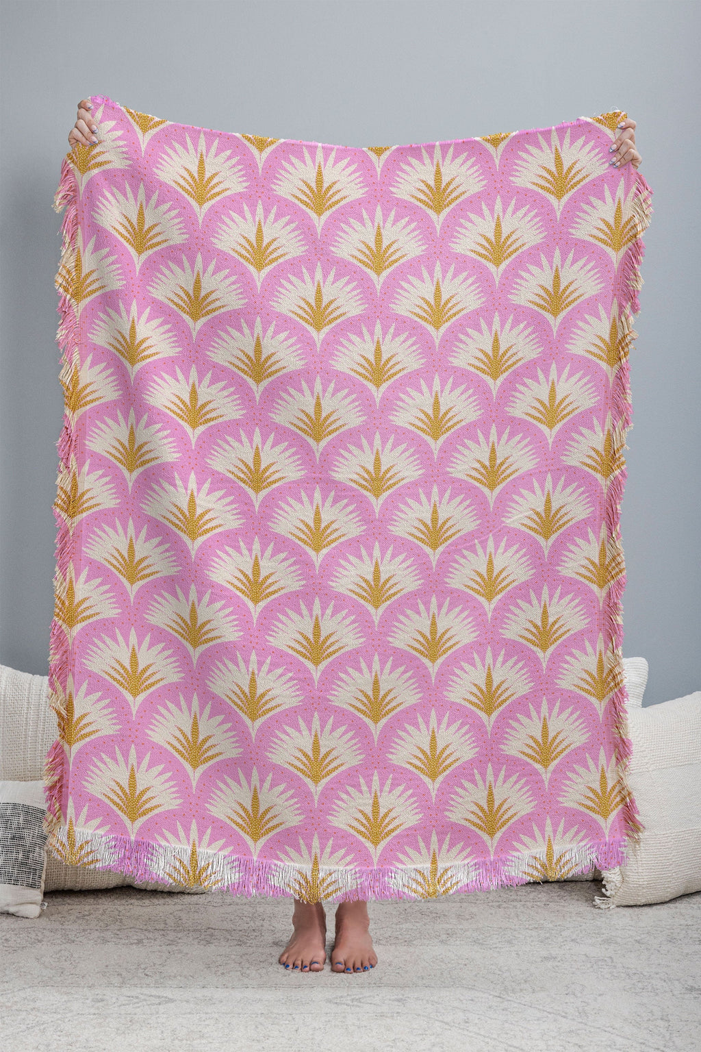 Jennifer Labre Pink Palmetto Throw Blanket