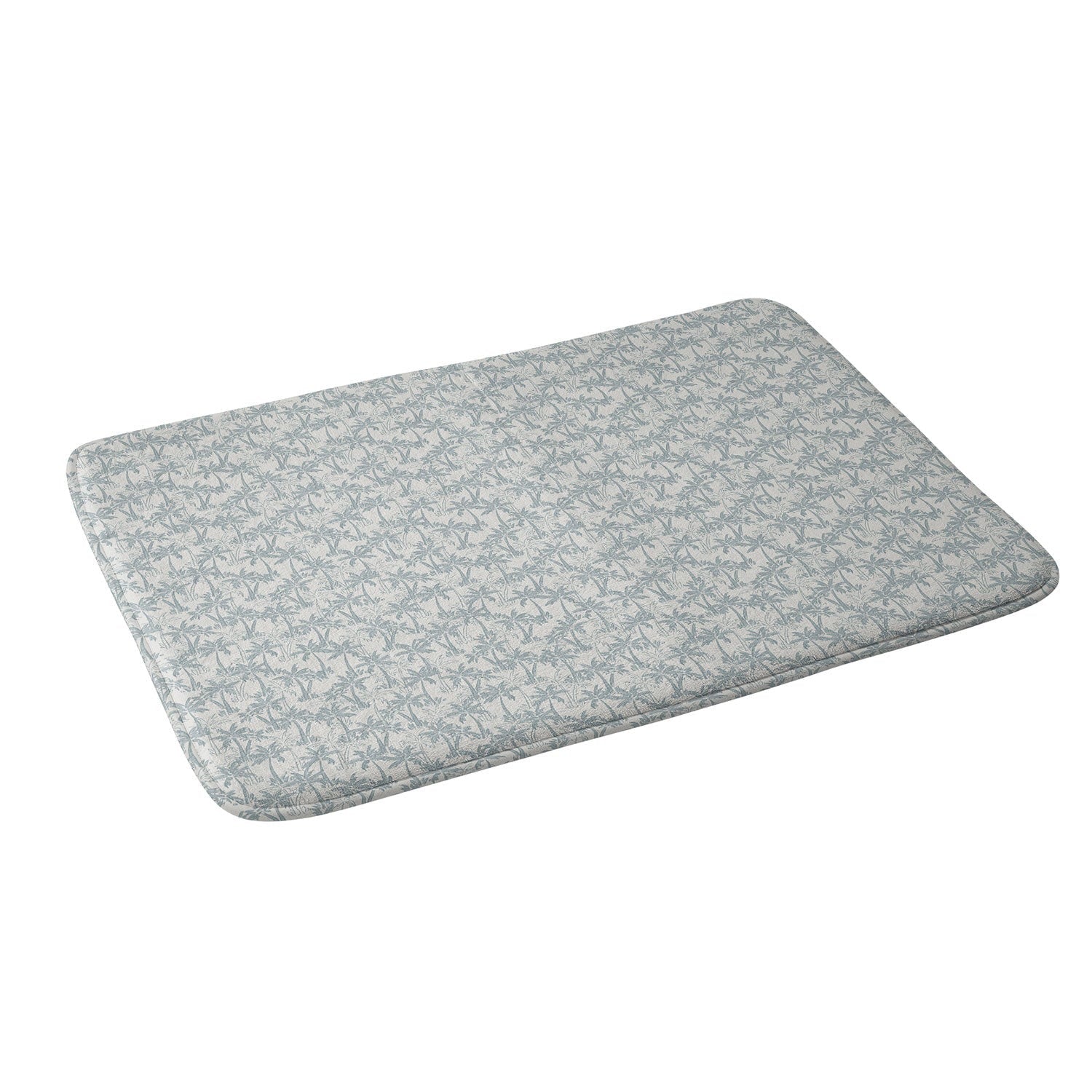 CoastL Studio Palm Forest Coastal Blue Memory Foam Bath Mat