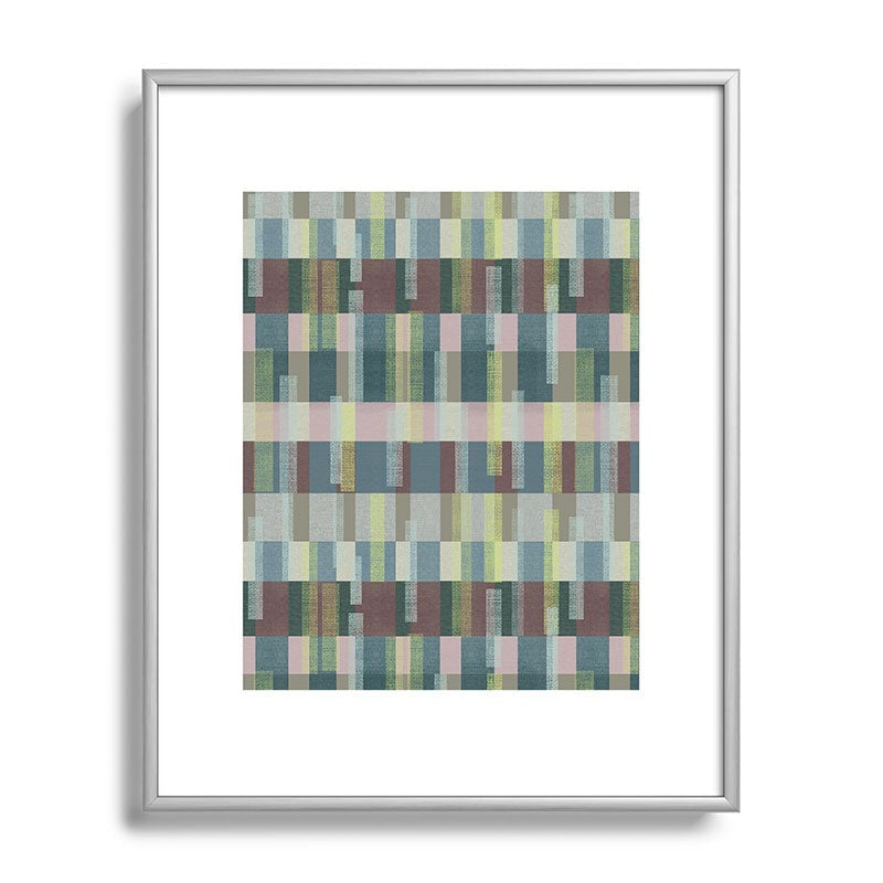 Marta Barragan Camarasa Dynamic Linear Blocks Metal Framed Art Print