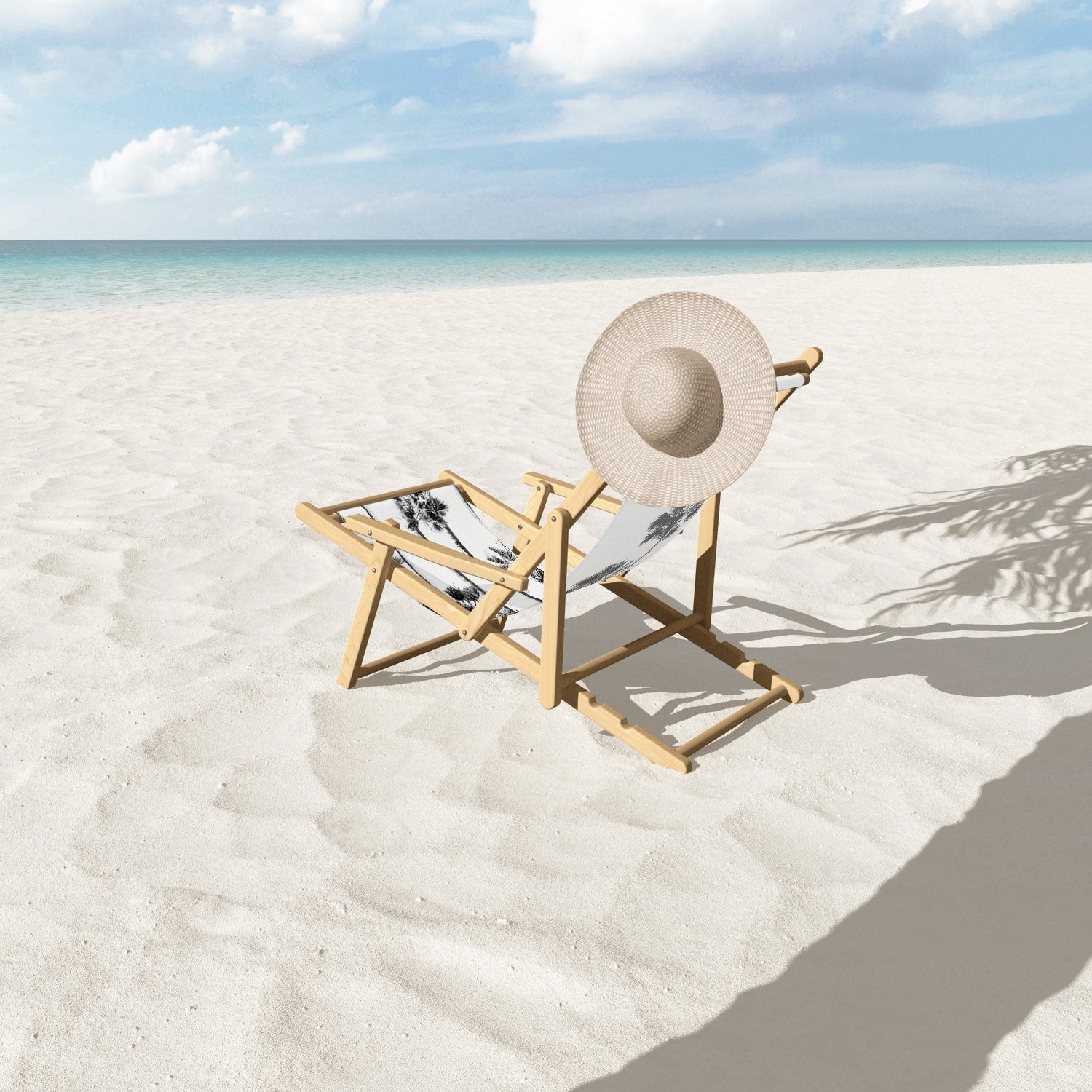 Gal Design Black And White Palms Sling Chair