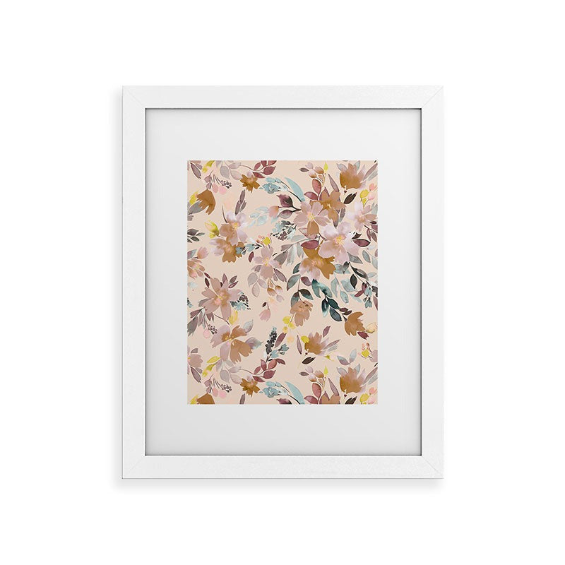 Ninola Design Botanic Retreat Floral Oleander Whimsical Soft Pink Framed Art Print