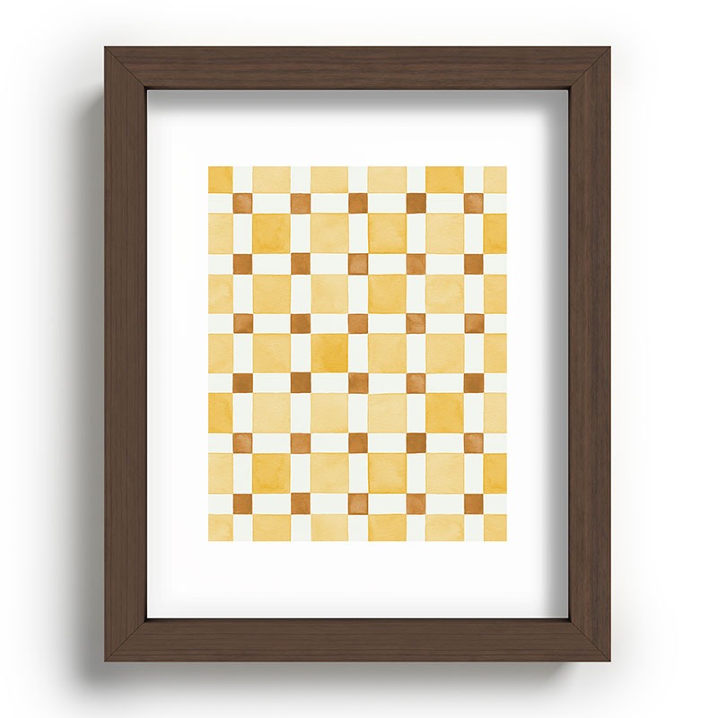 Ninola Design Everyday Artifact Checker Mosaic Tiles Geometry Yellow Recessed Framing Rectangle