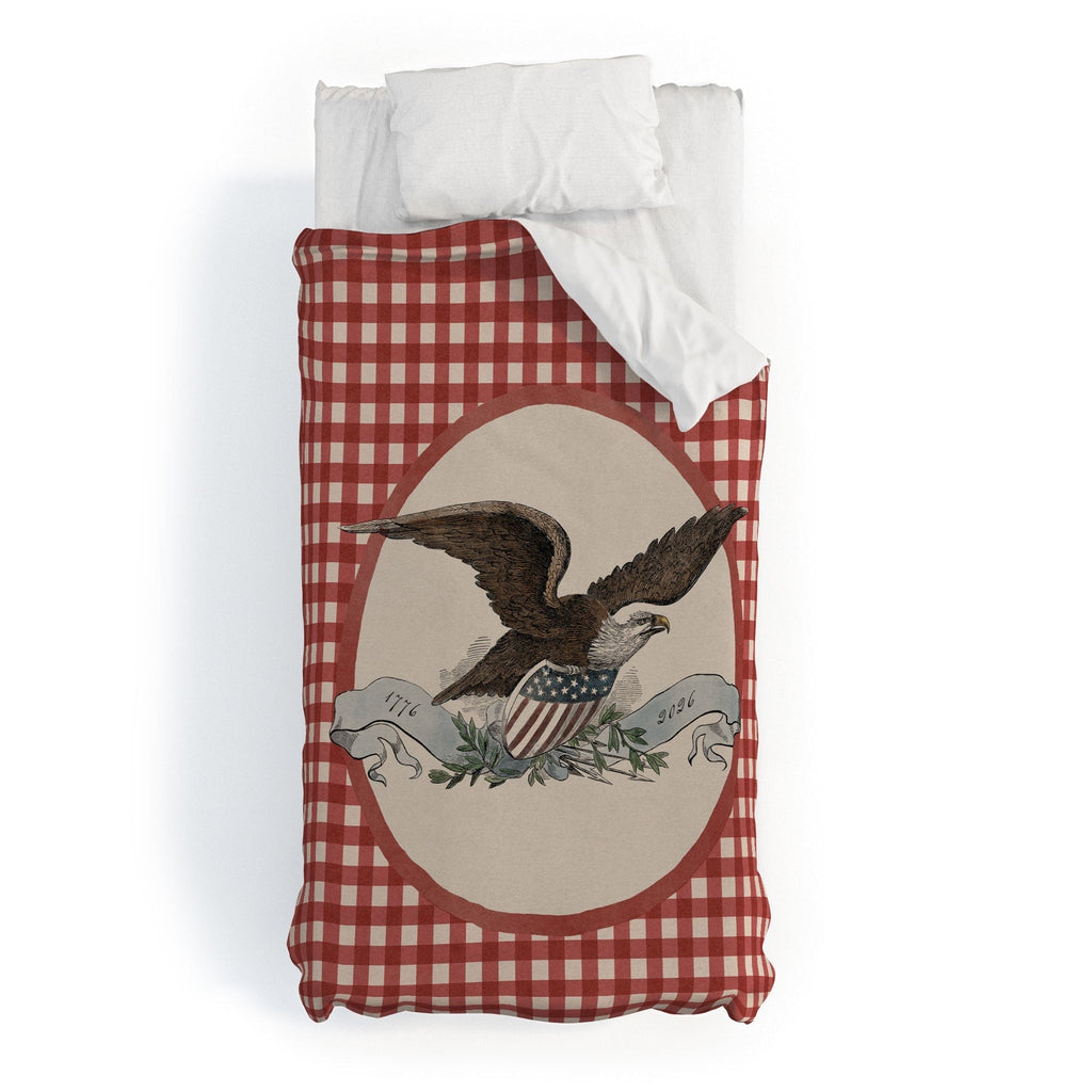 DENY Designs Gingham Eagle Duvet Cover