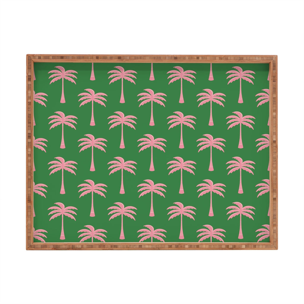 Design by Spark Pink Palm Tree Oasis Rectangular Tray